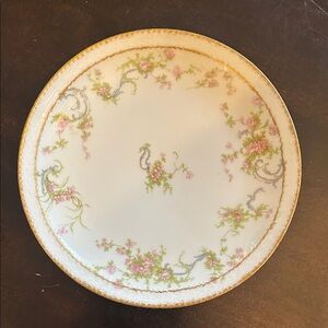 Vintage Haviland Limoges Salad plate with pink roses and gold trim